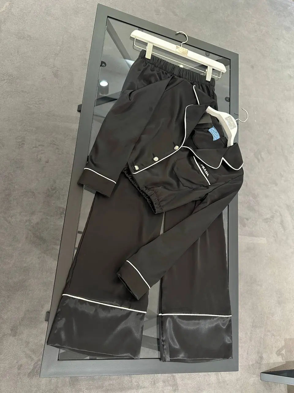 Prada Siyah Saten İkili Takım