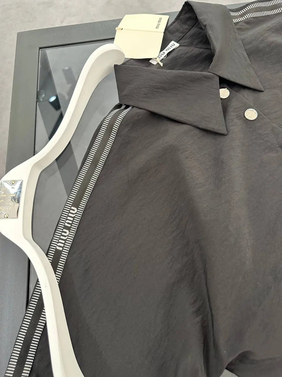 MiuMiu Siyah Gömlek Şort Takım