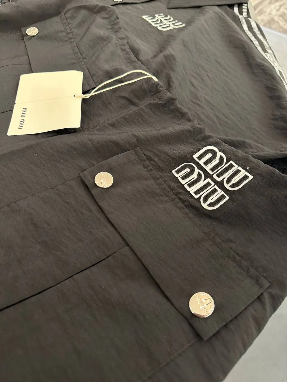 MiuMiu Siyah Gömlek Şort Takım