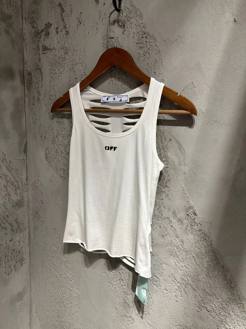 Off white Beyaz Sırt Dekolte Atlet