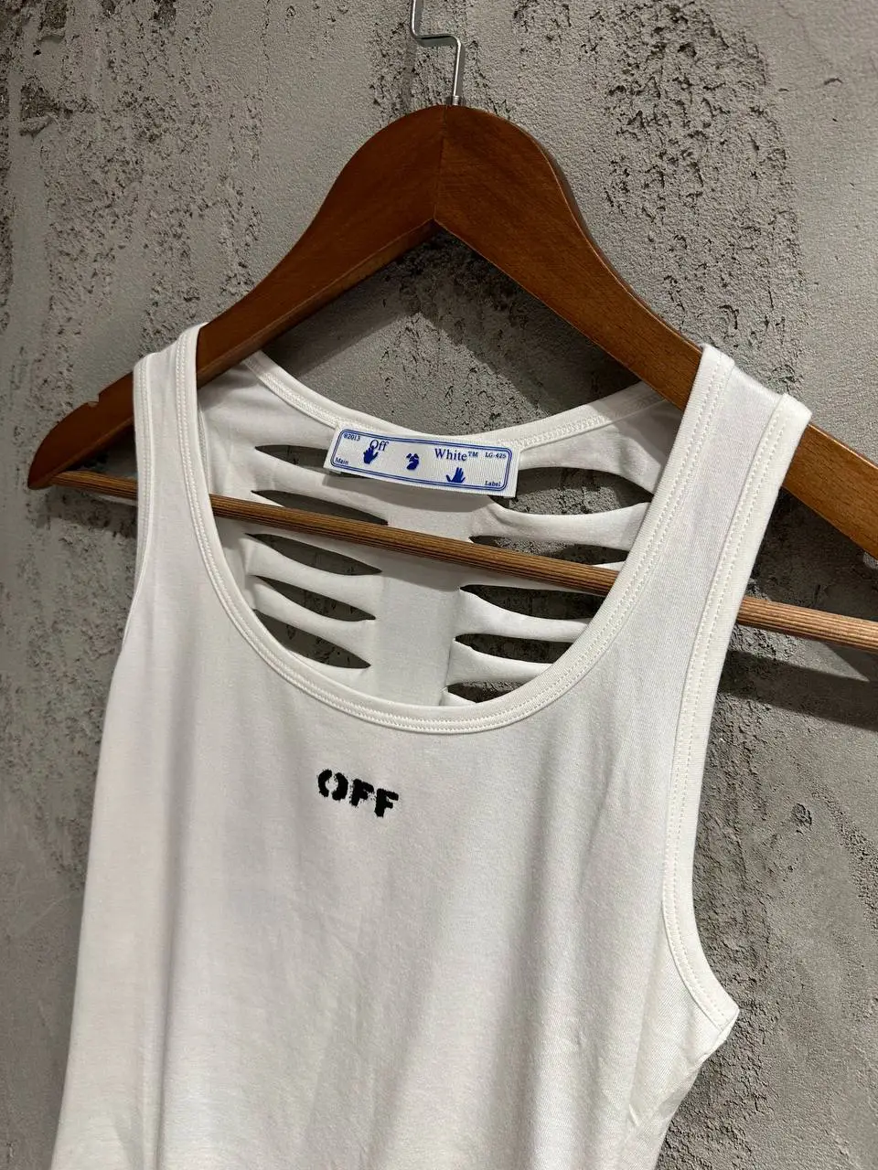 Off white Beyaz Sırt Dekolte Atlet