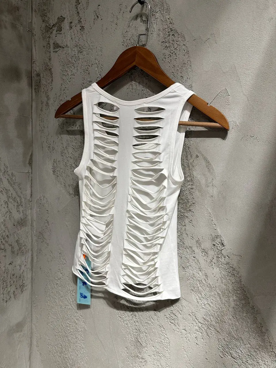 Off white Beyaz Sırt Dekolte Atlet