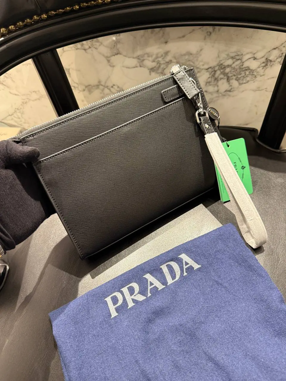 Prada Siyah Logo Detay Clutch