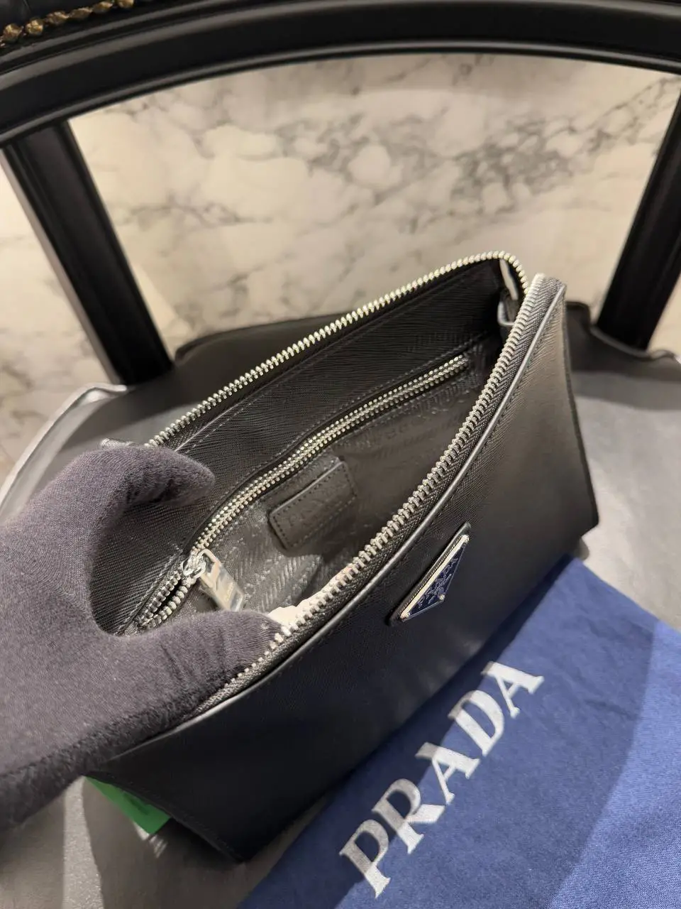 Prada Siyah Logo Detay Clutch