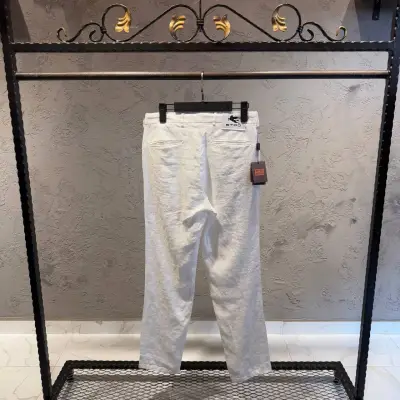 Etro Beyaz Keten Pantolon