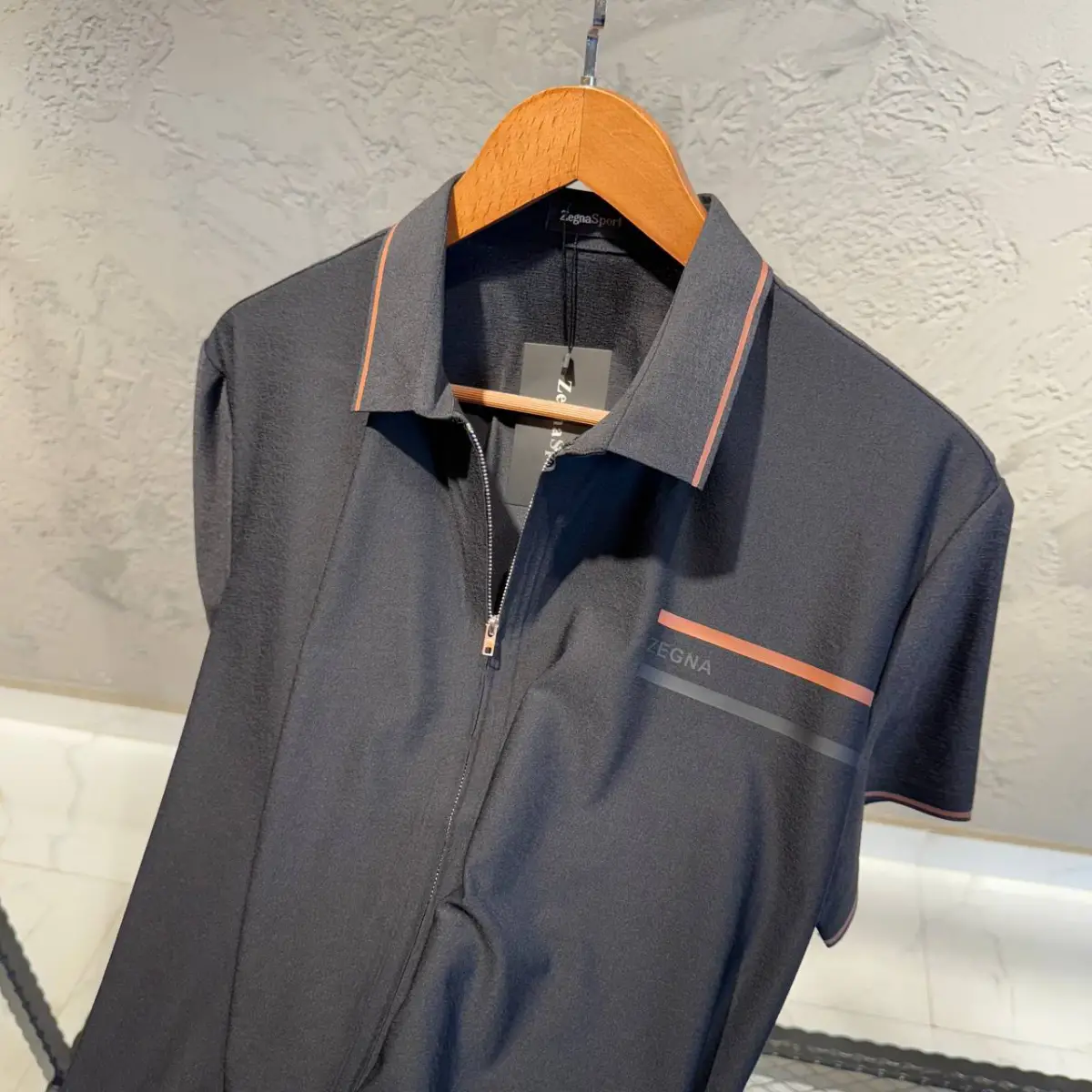 Zegna Siyah Fermuar Detaylı Gömlek