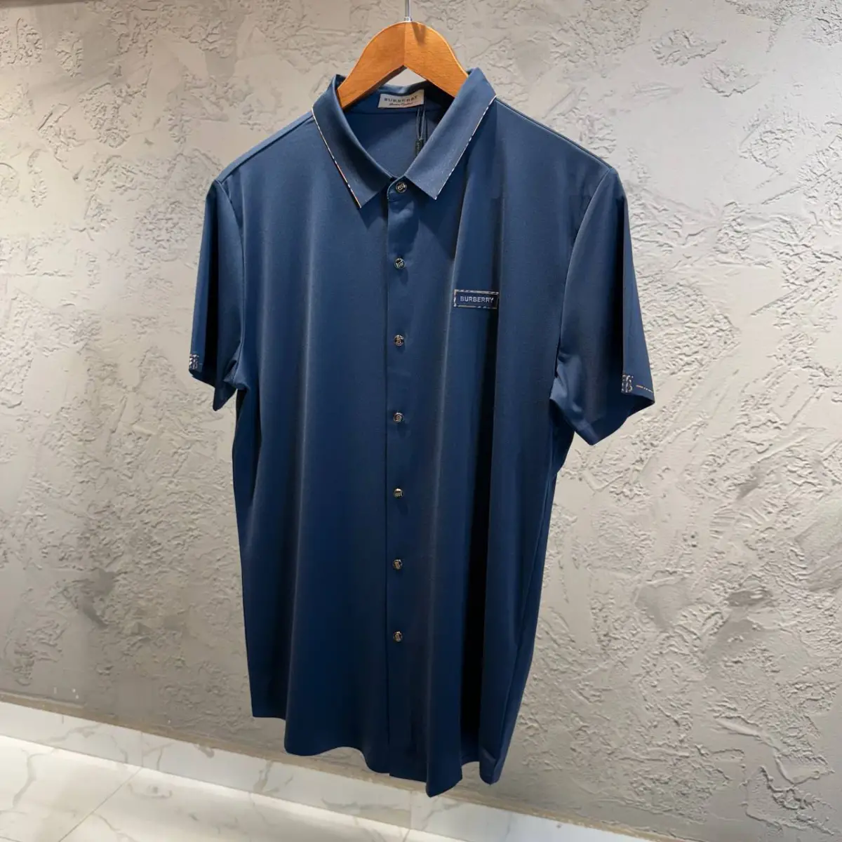 Burberry Lacivert İthal Yakalı Gömlek