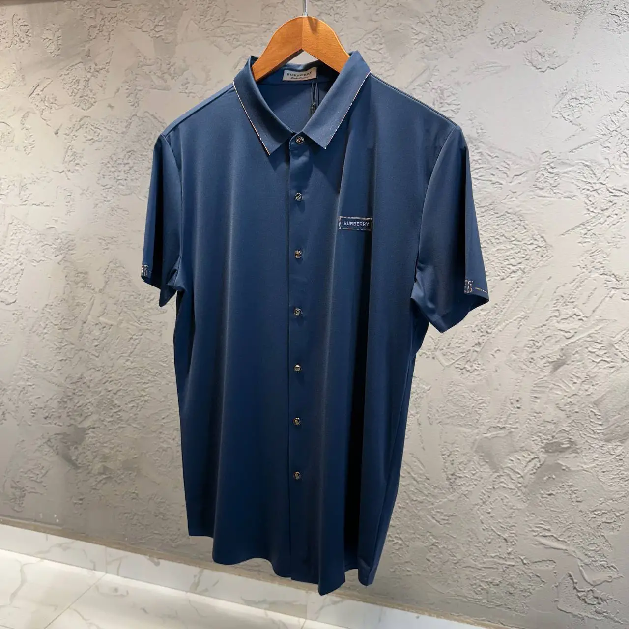 Burberry Lacivert İthal Yakalı Gömlek