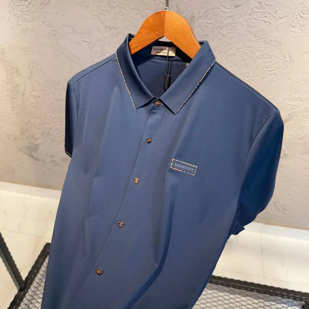 Burberry Lacivert İthal Yakalı Gömlek