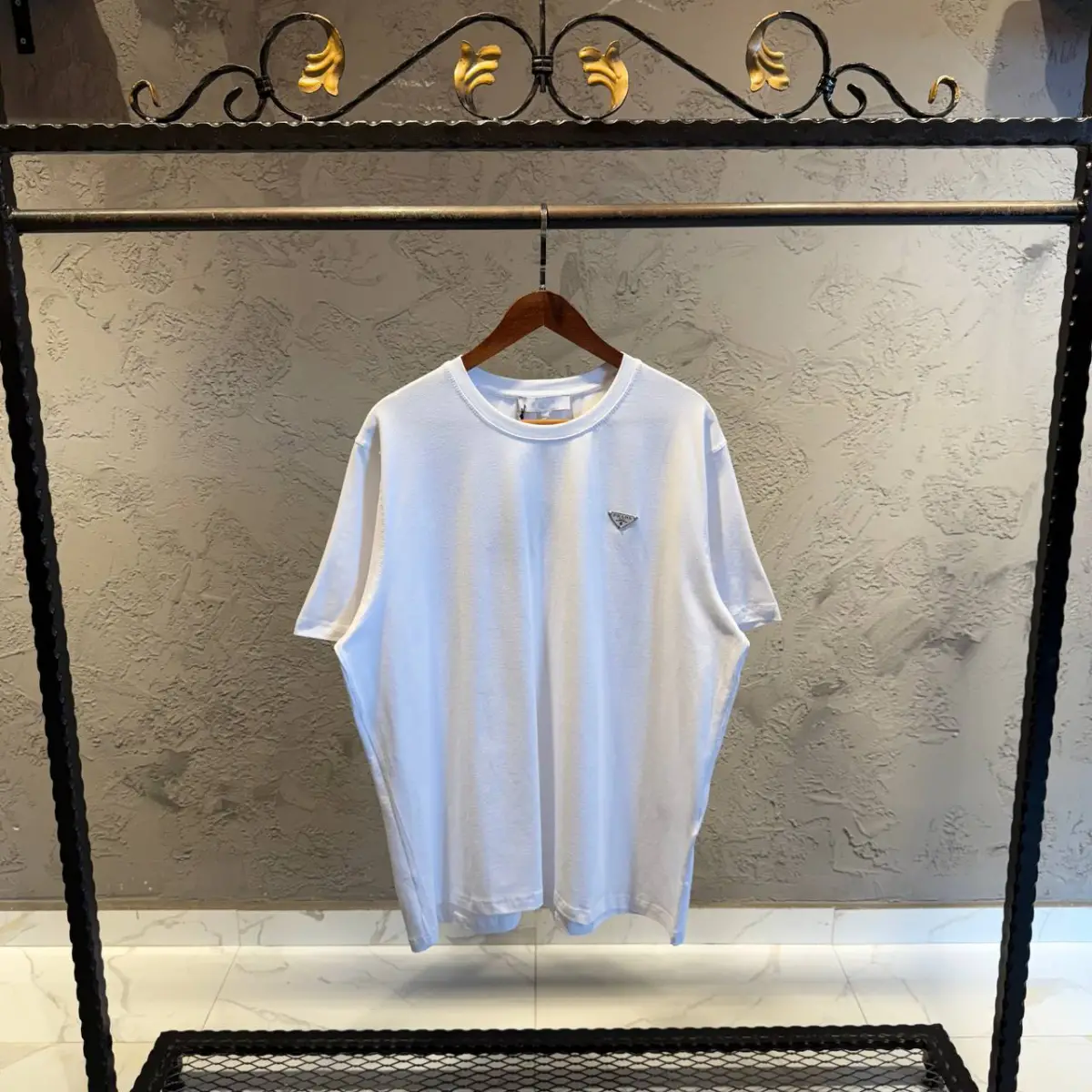 Prada Beyaz Battal Beden Tişört