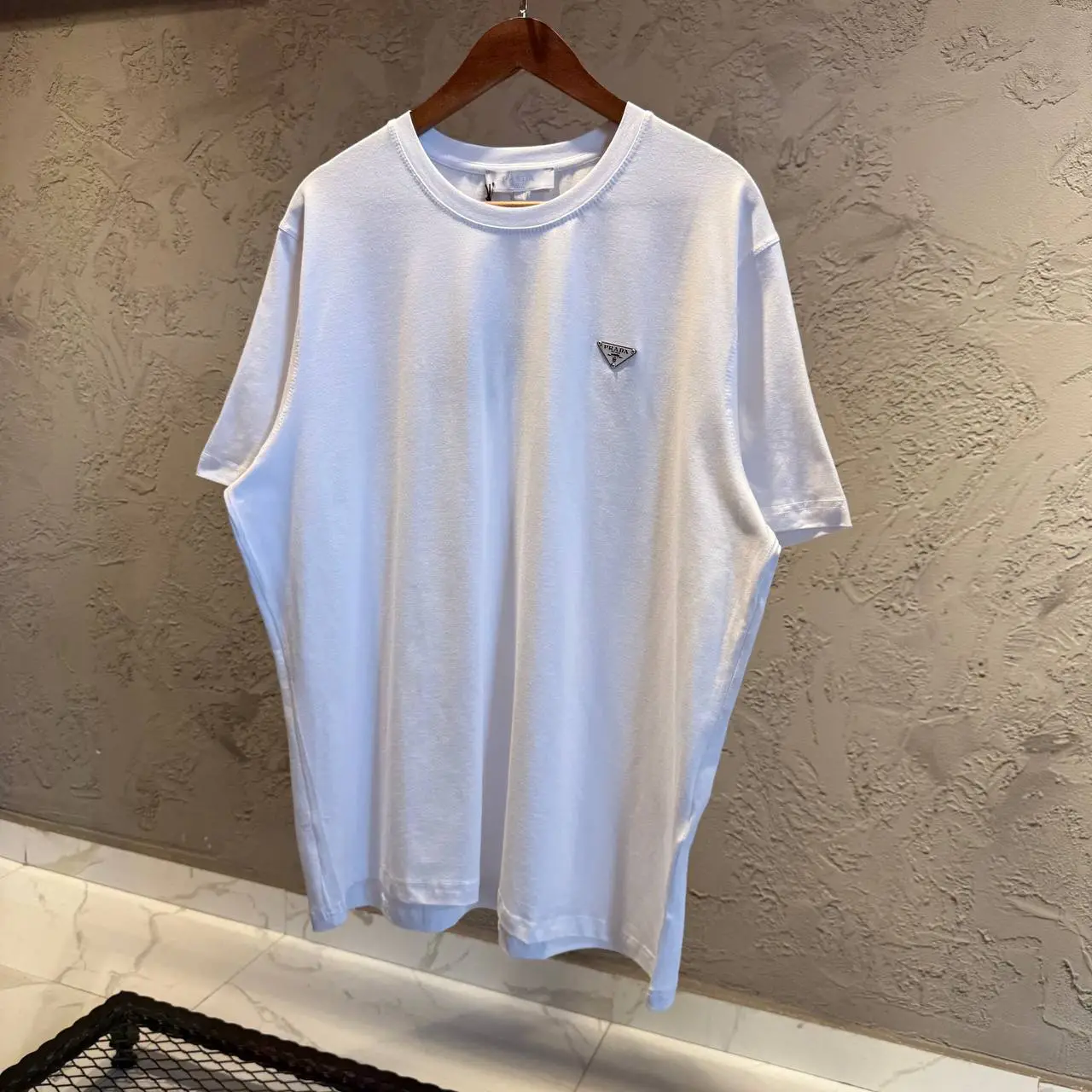 Prada Beyaz Battal Beden Tişört