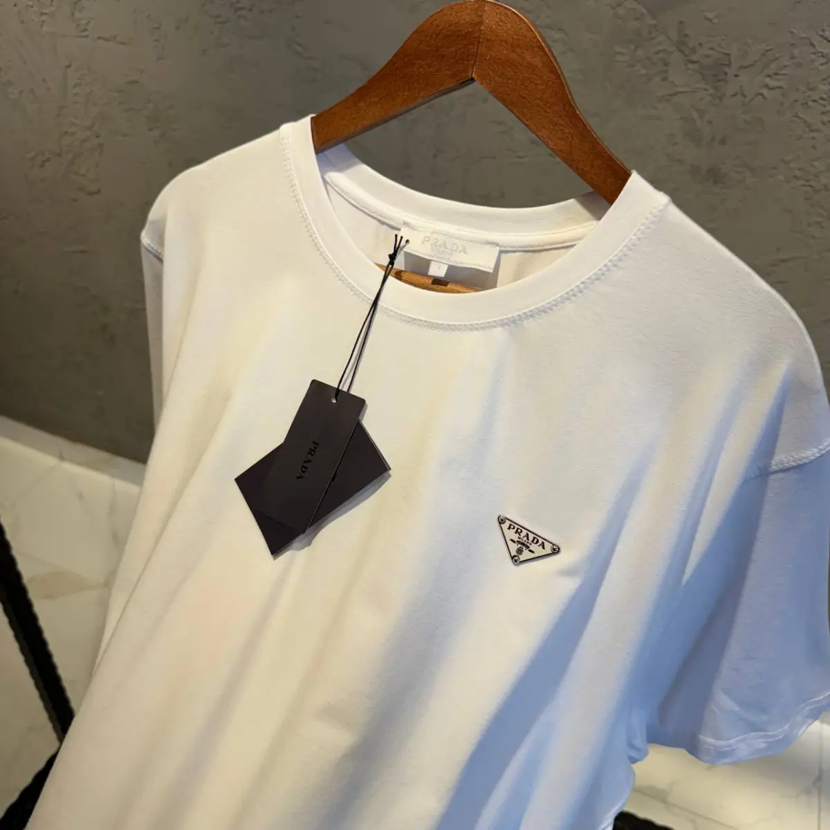 Prada Beyaz Battal Beden Tişört