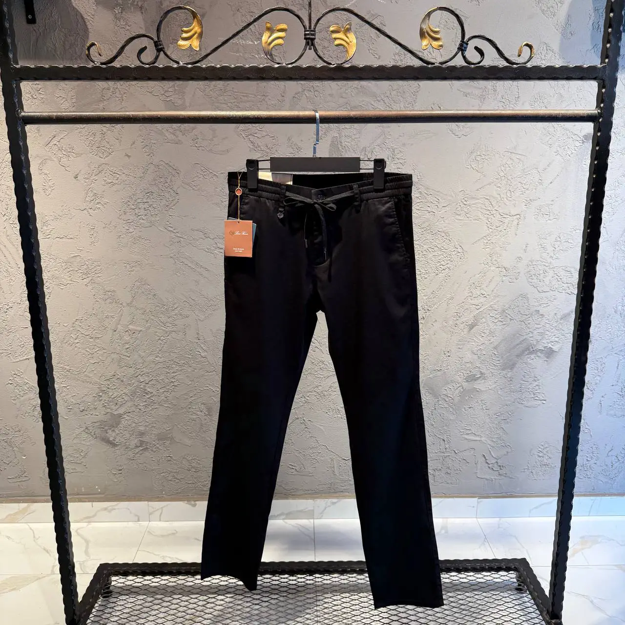 Loro Piana Siyah Bağlamalı İthal Jogger