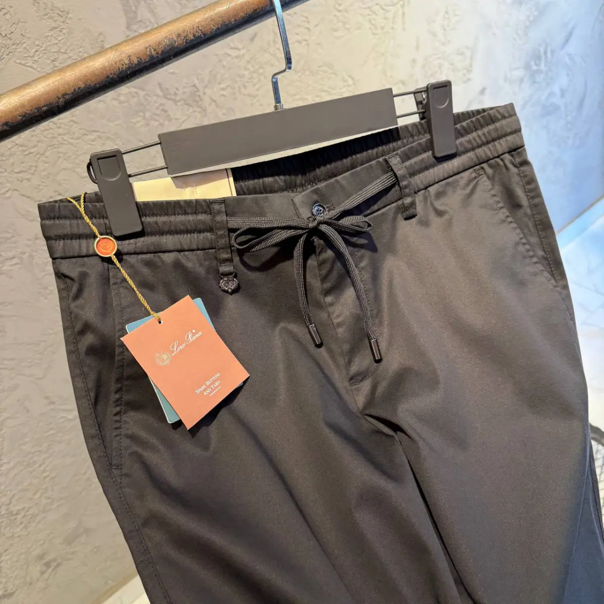 Loro Piana Siyah Bağlamalı İthal Jogger