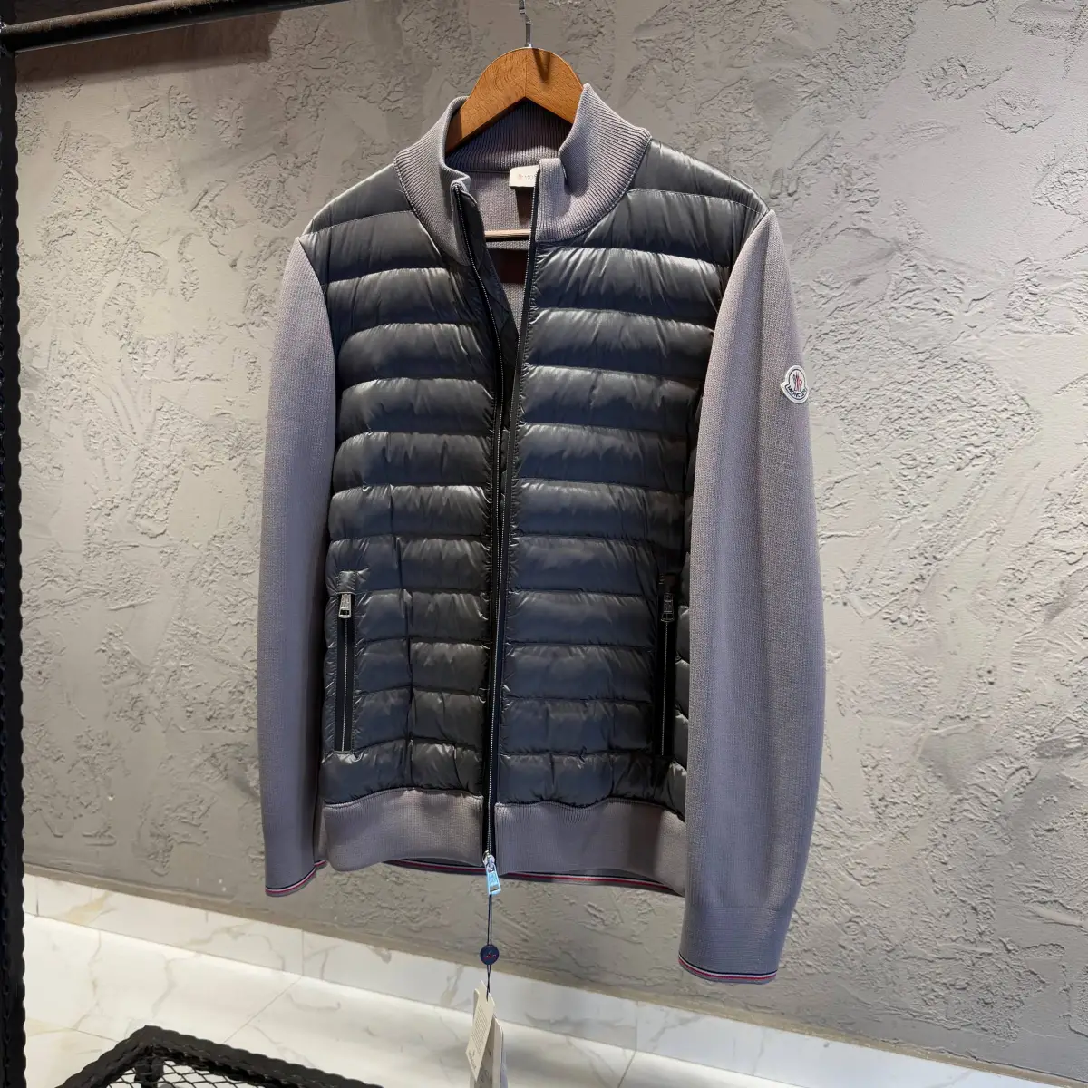 Moncler Detaylı Çelik Örme Ceket