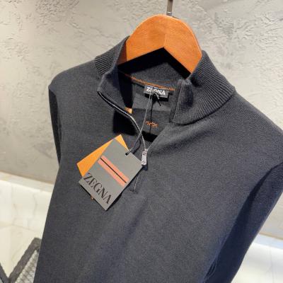 Zegna Siyah Fermuar Detaylı Kazak