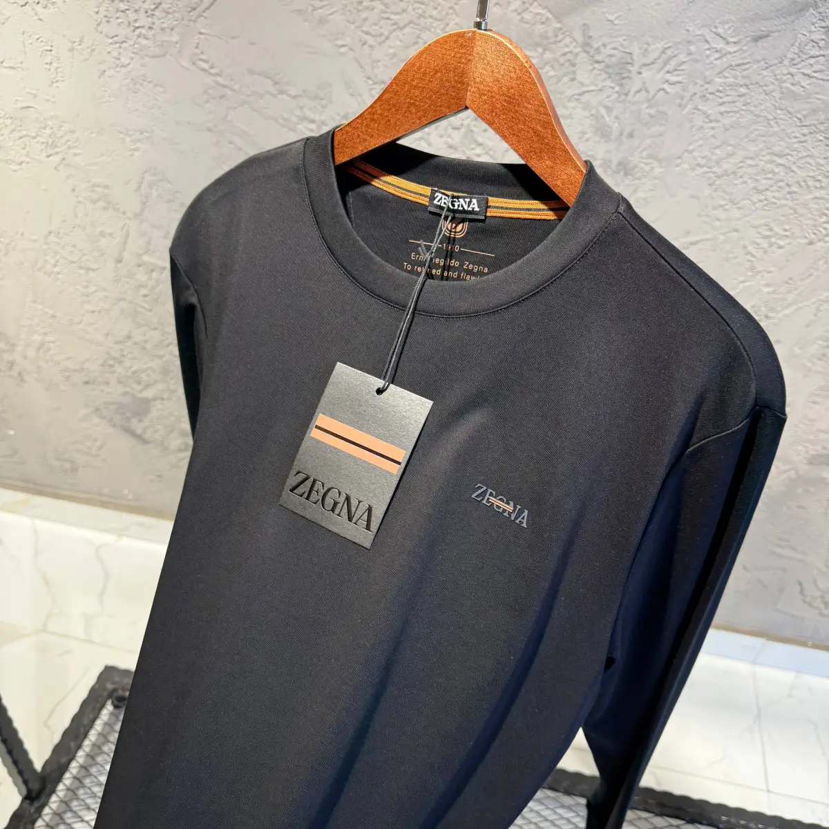 Zegna Siyah İthal İnce SweatShirt