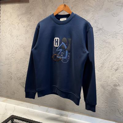 Hermes Lacivert Deri Logo Detaylı Sweatshirt
