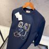 Hermes Lacivert Deri Logo Detaylı Sweatshirt