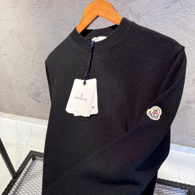 Moncler Siyah Logo Detaylı Yün Kazak