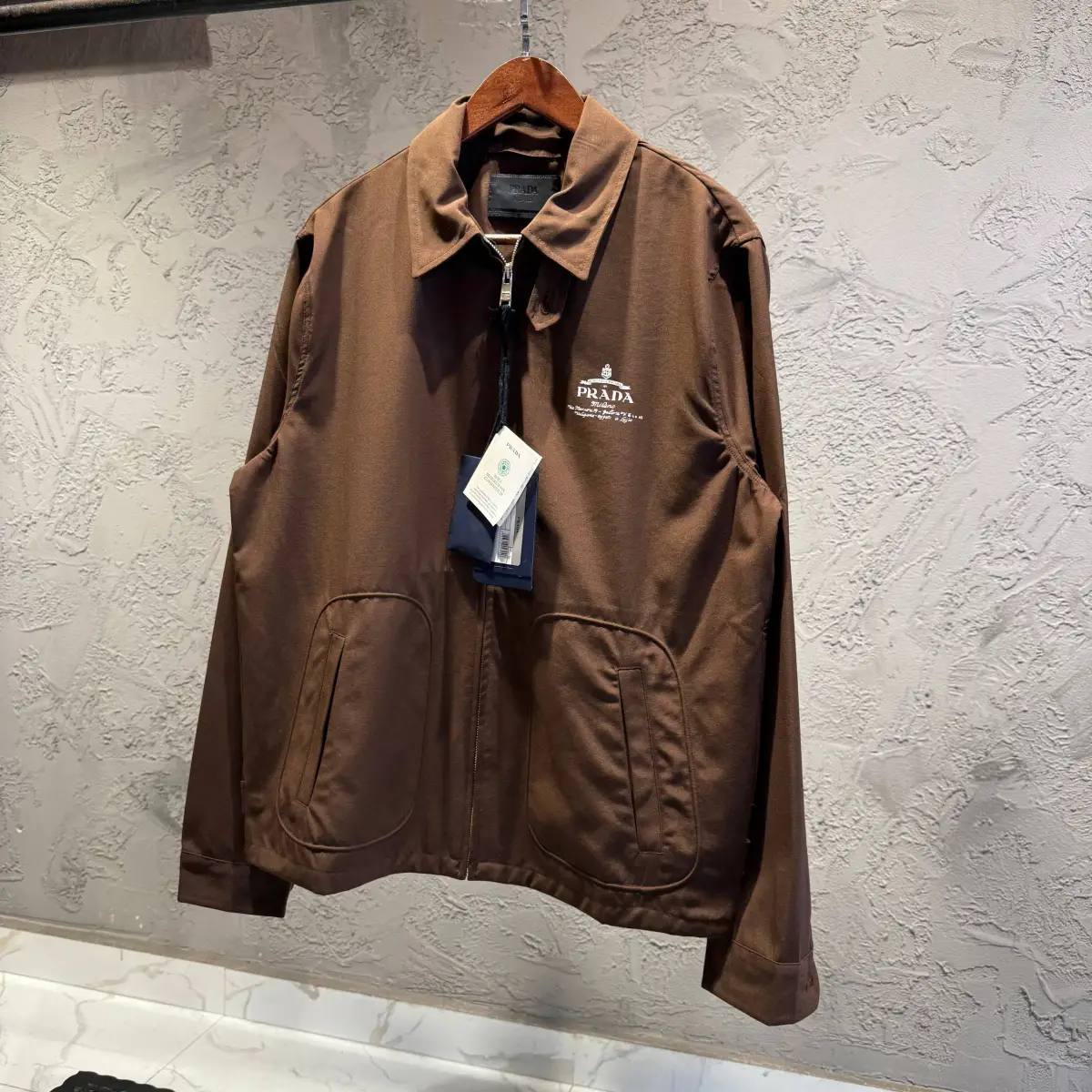 Prada Logo Detaylı Kahverengi Ceket