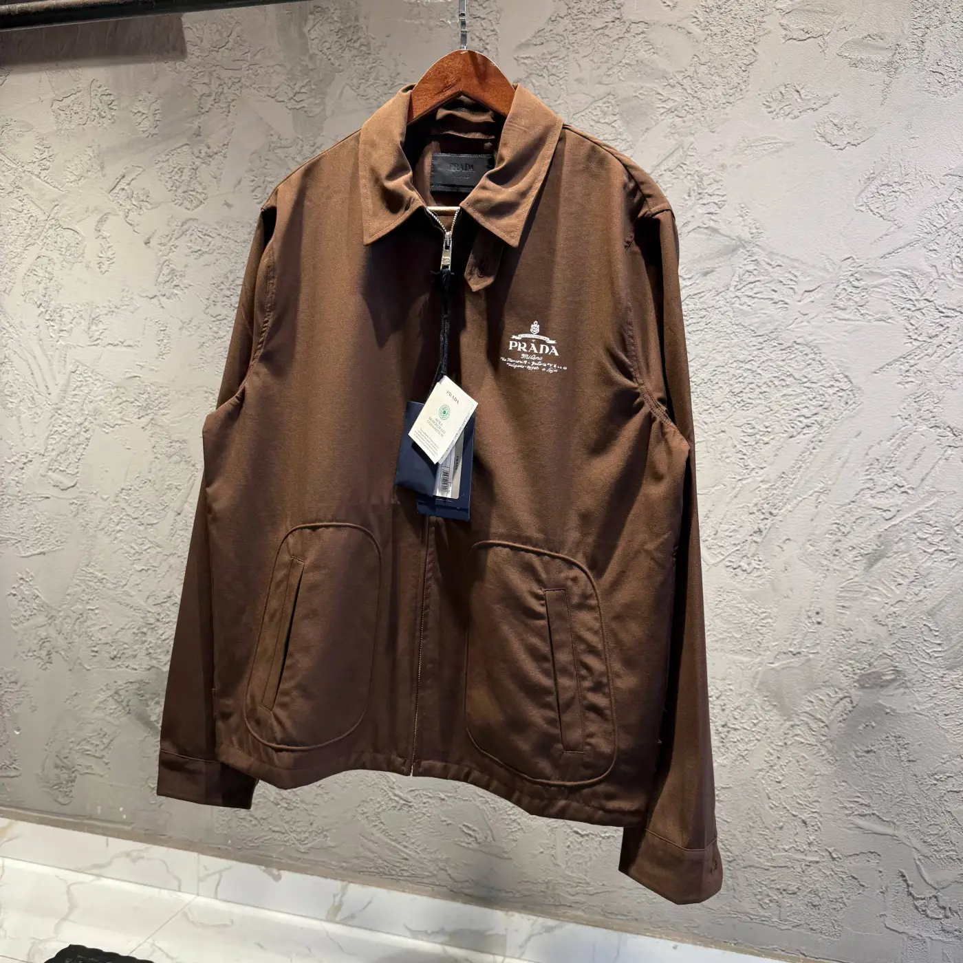 Prada Logo Detaylı Kahverengi Ceket