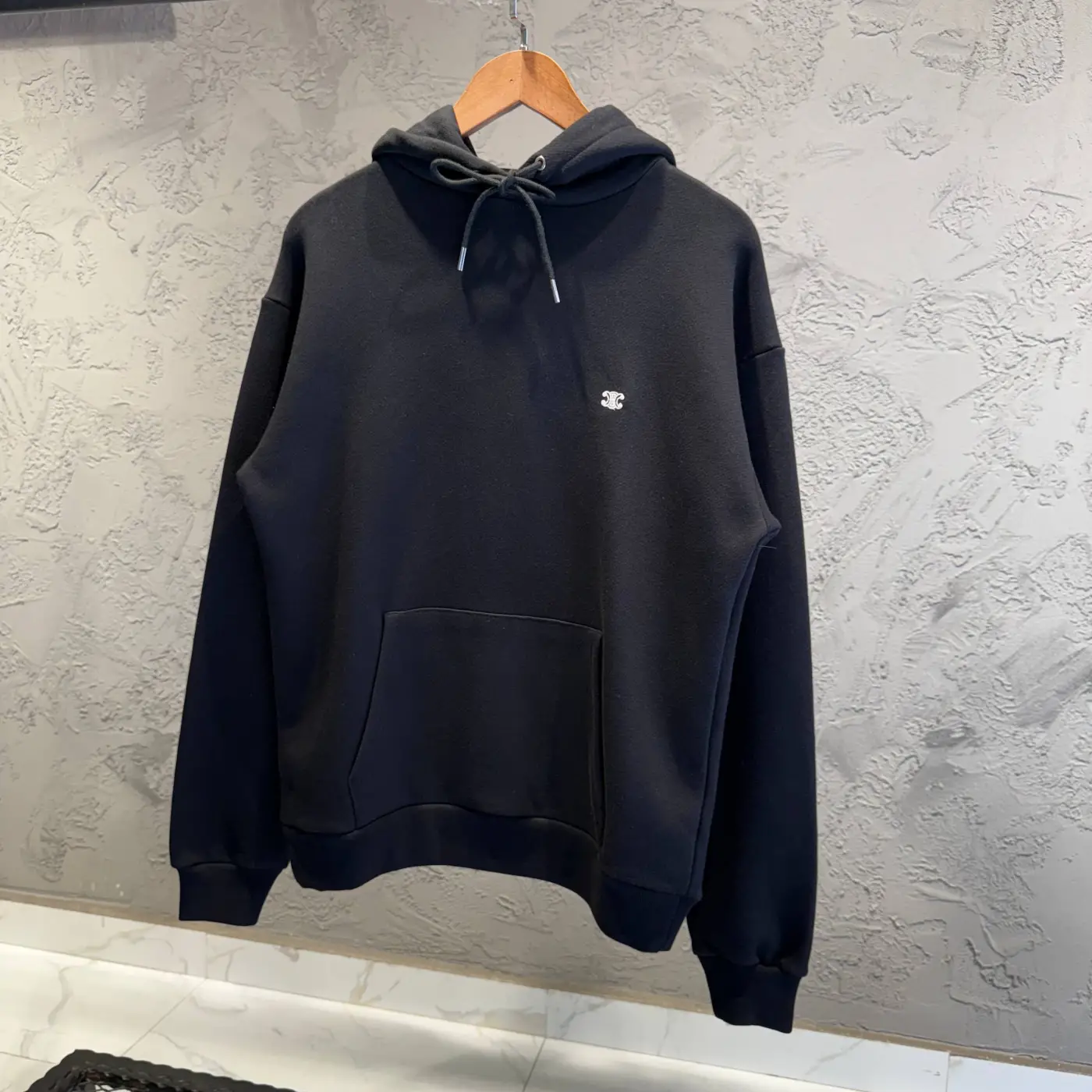 Celine Siyah Logo Detaylı Hoodie
