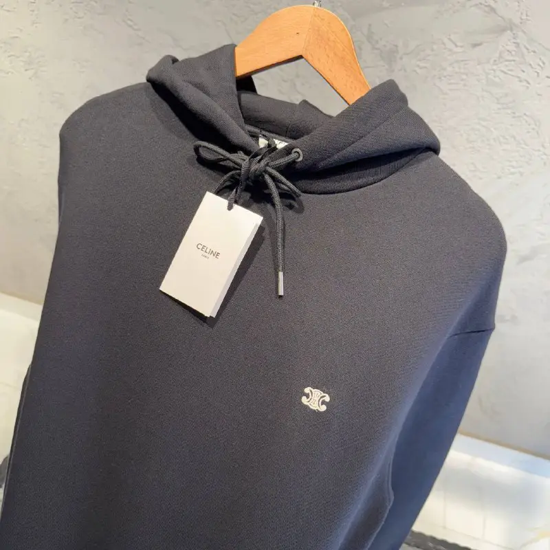 Celine Siyah Logo Detaylı Hoodie