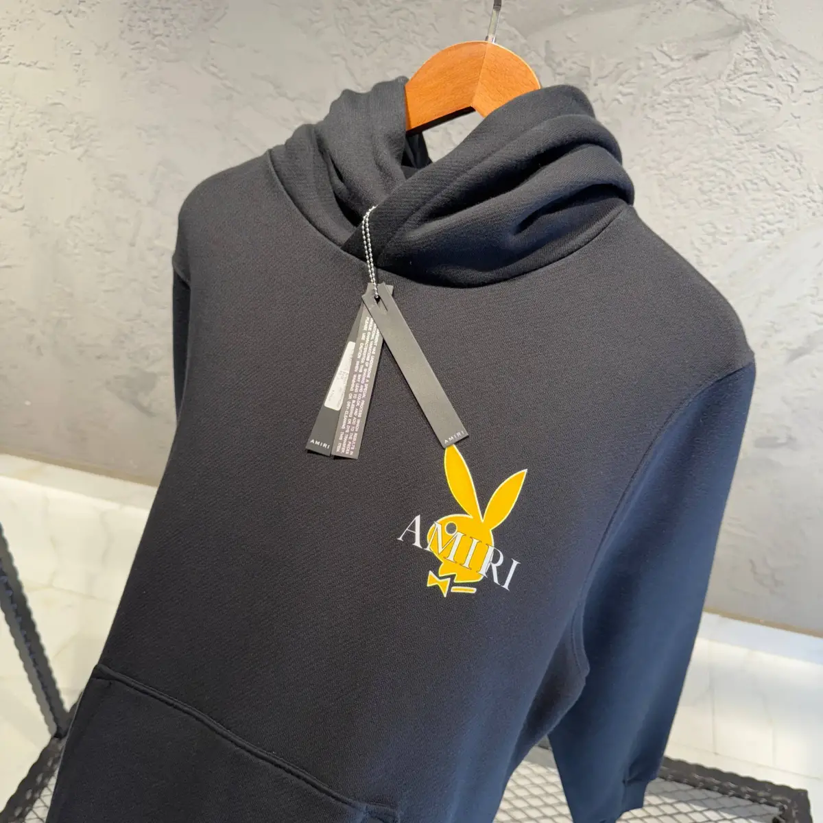 Amiri Siyah Baskılı Hoodie