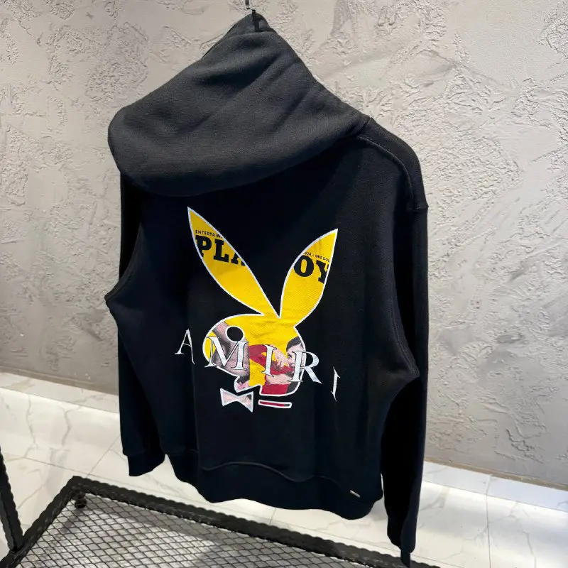 Amiri Siyah Baskılı Hoodie