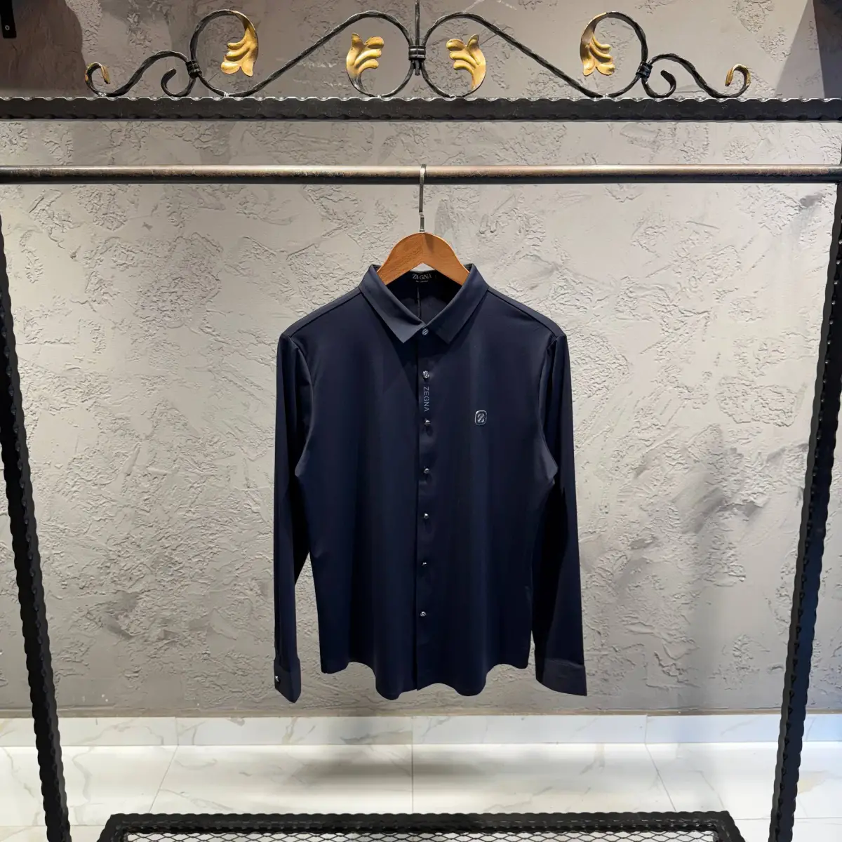 Zegna Lacivert İthal Gömlek