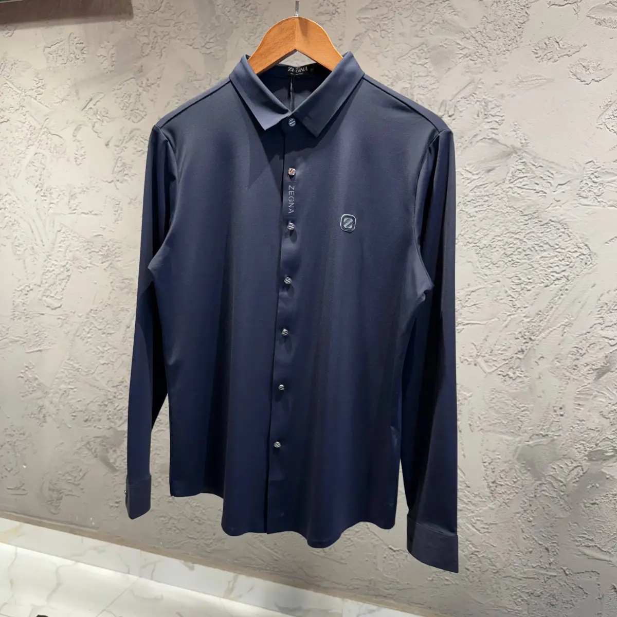 Zegna Lacivert İthal Gömlek