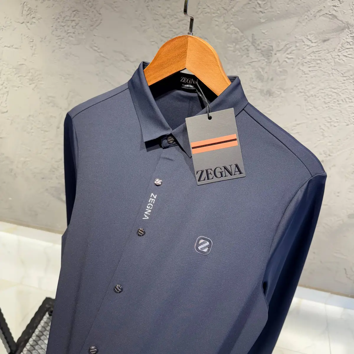 Zegna Lacivert İthal Gömlek
