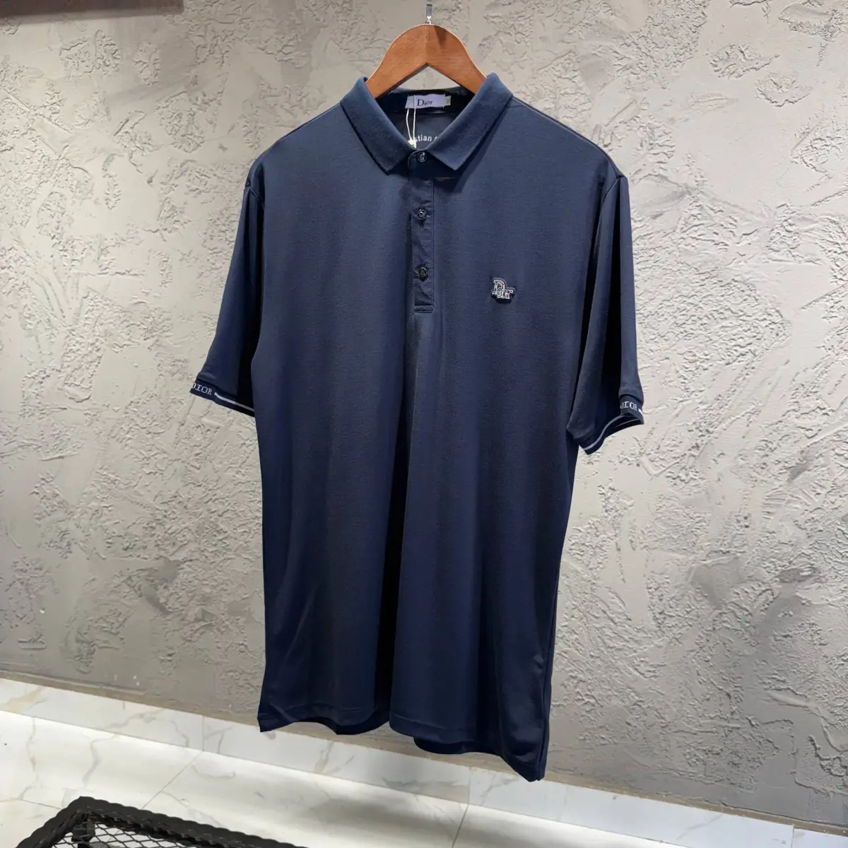 Dior Lacivert İthal Yakalı Tişört