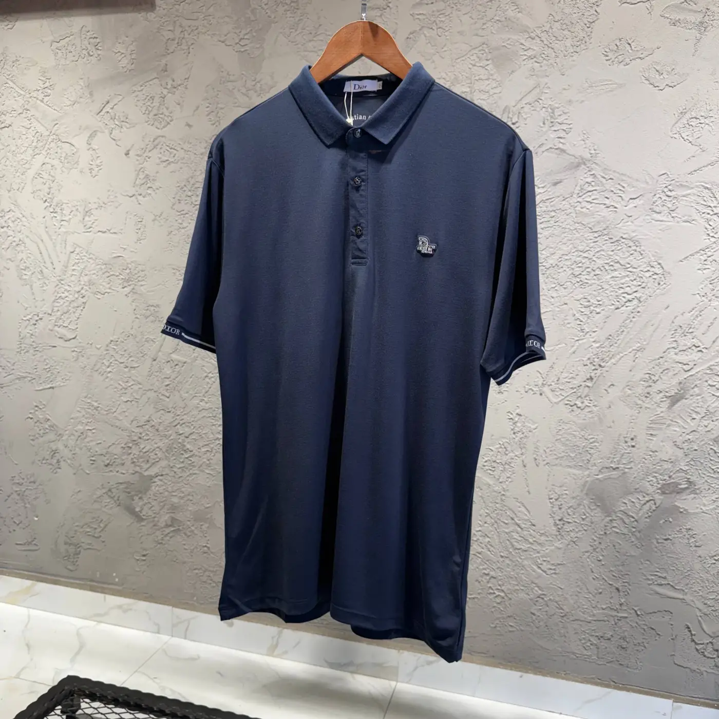Dior Lacivert İthal Yakalı Tişört