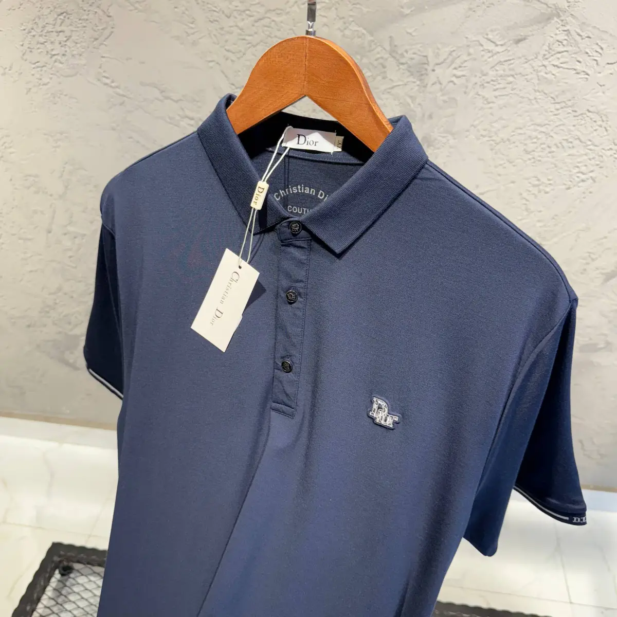 Dior Lacivert İthal Yakalı Tişört