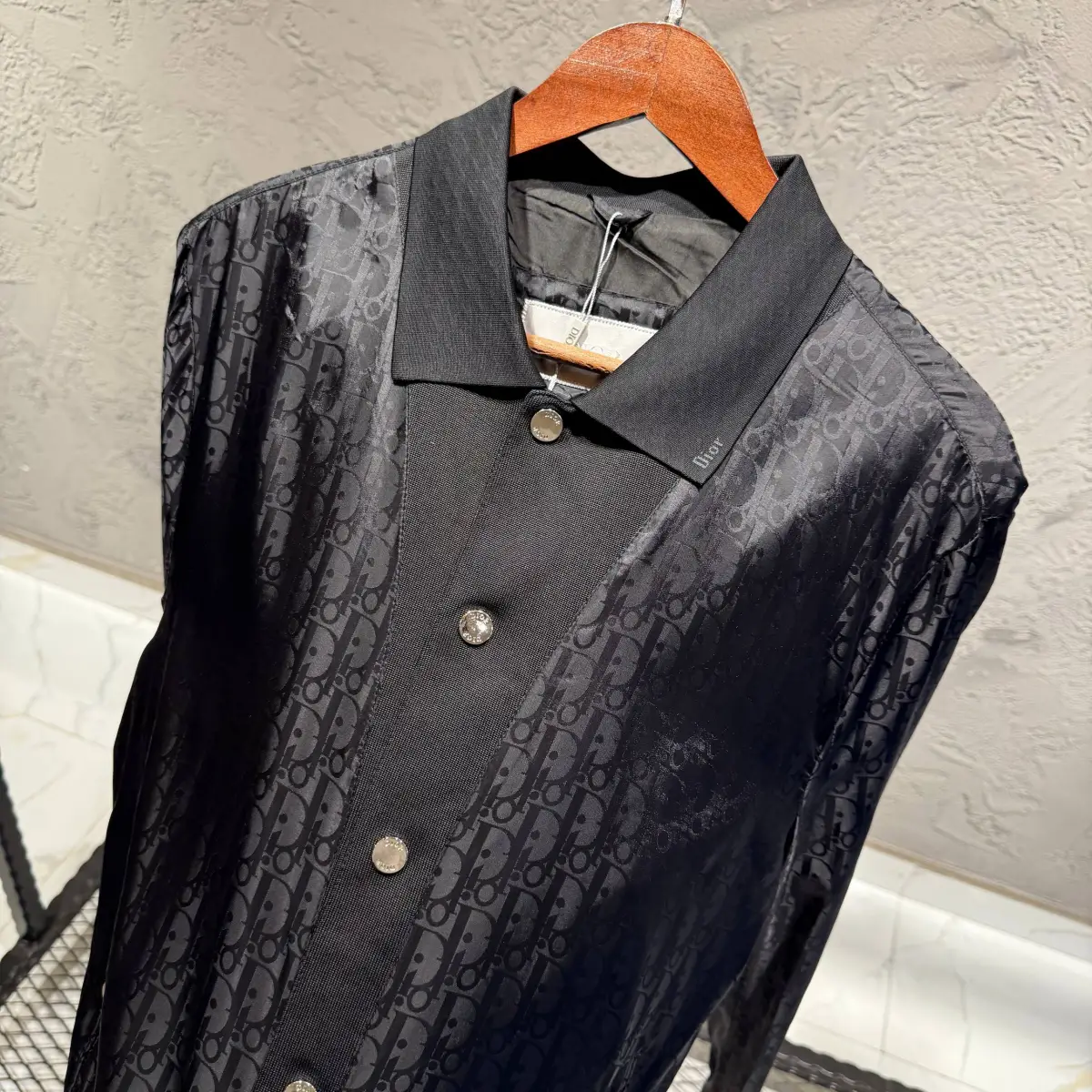 Dior Desenli Parlak Kumaş Ceket