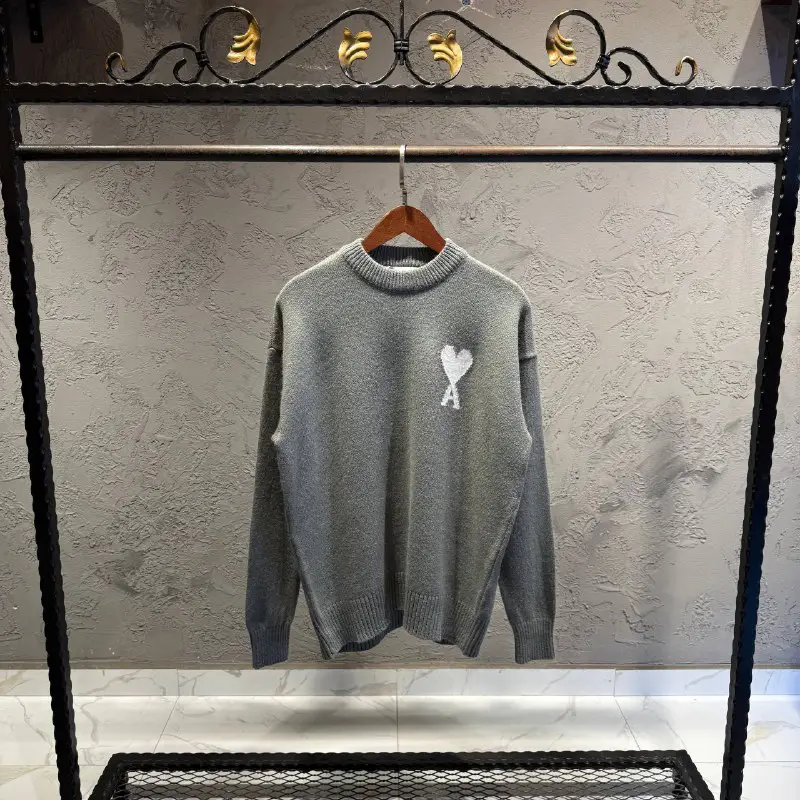 Ami Yeşil Logo Detaylı Triko Kazak