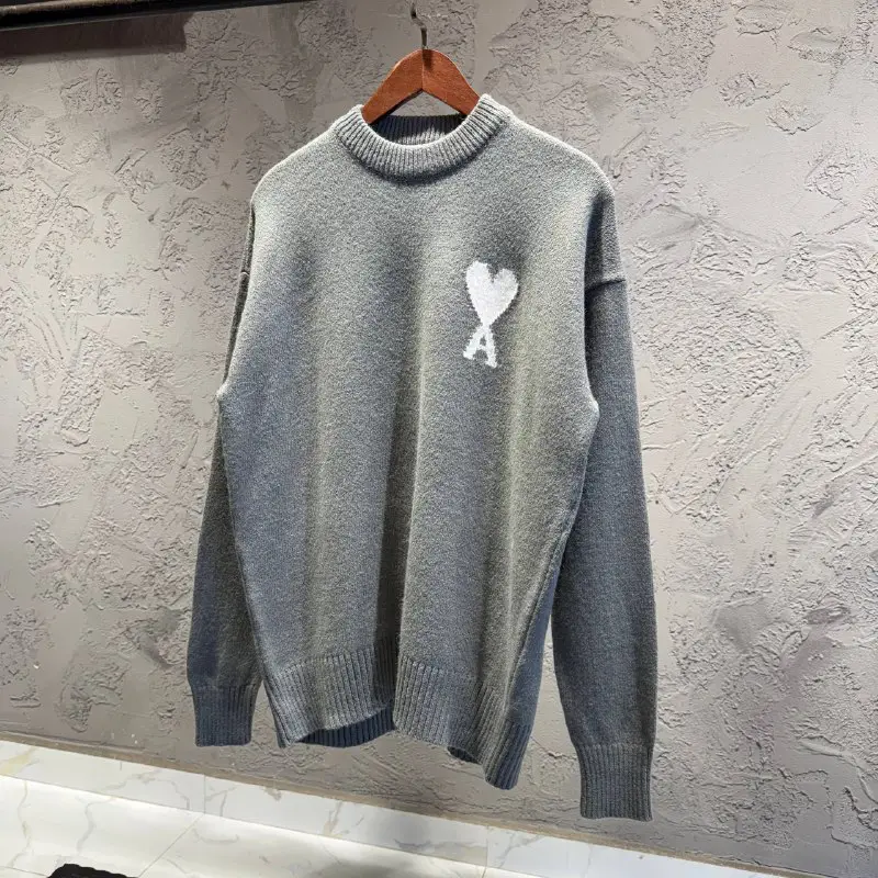 Ami Yeşil Logo Detaylı Triko Kazak