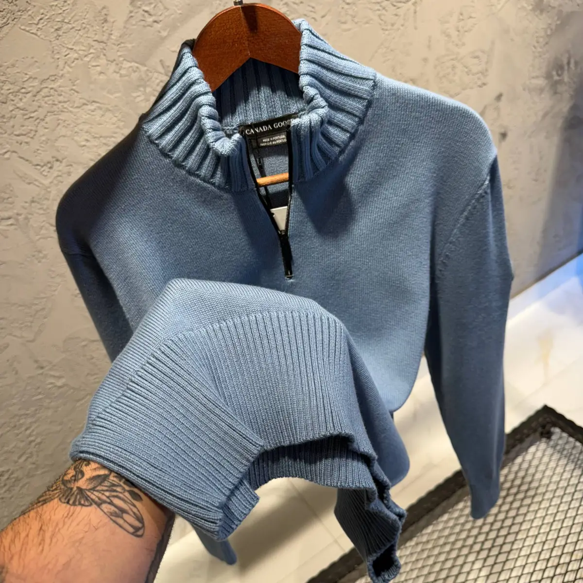 Canada Goose Bebe Mavisi Yakalı Triko kazak