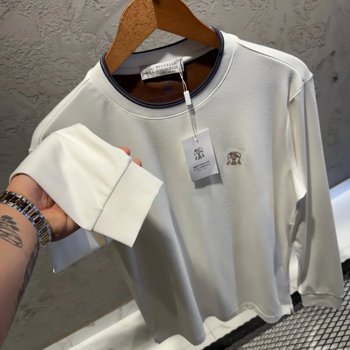 Brunello Cucinelli Beyaz İthal Uzun Kol