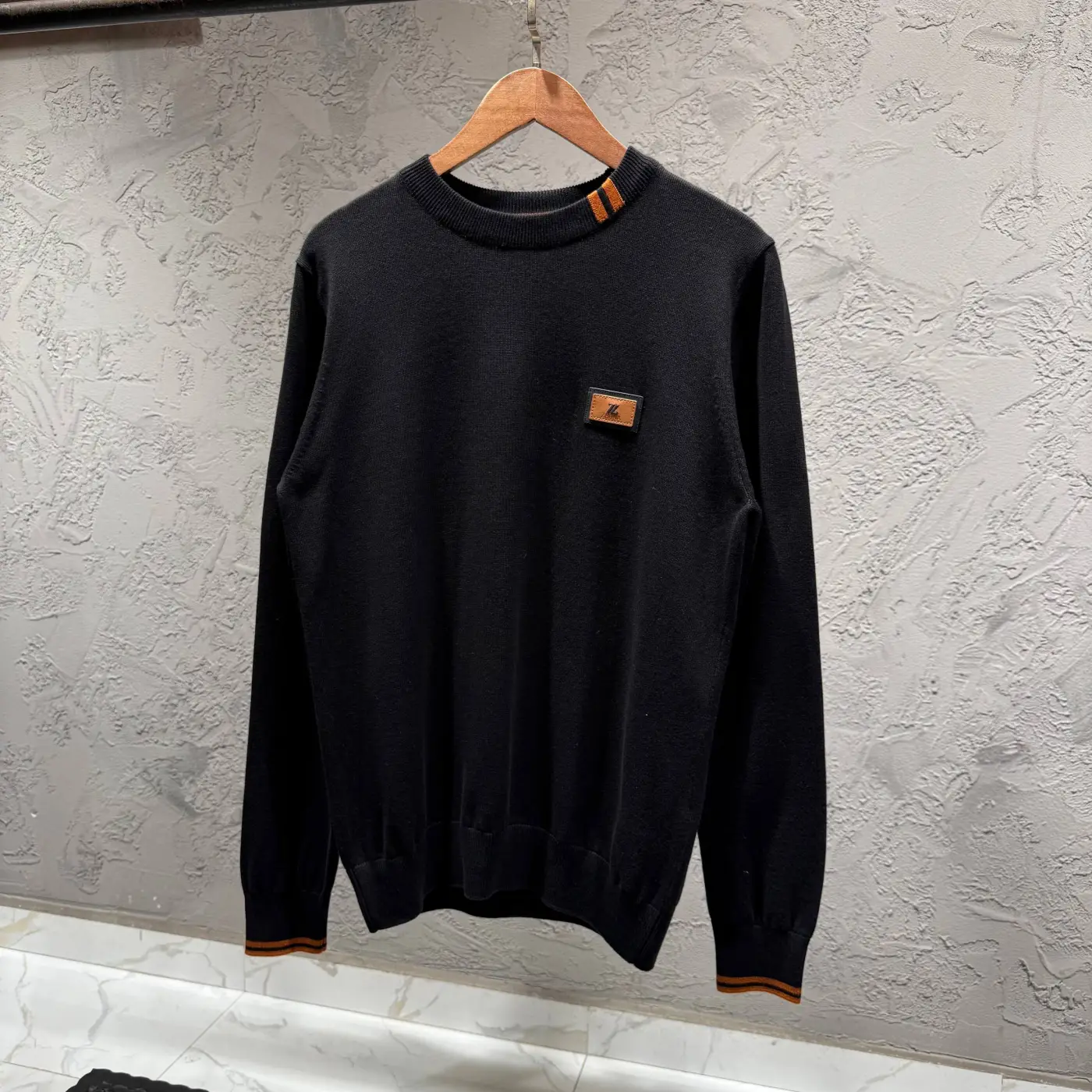 ZEGNA Yaka/Bilek Detay Siyah Kazak