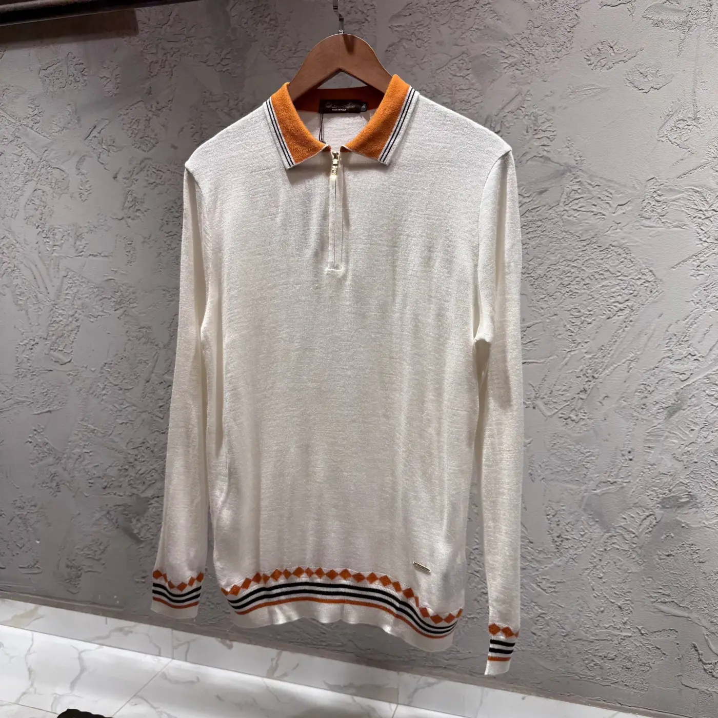 LORO PIANA Beyaz Polo Yaka Kazak