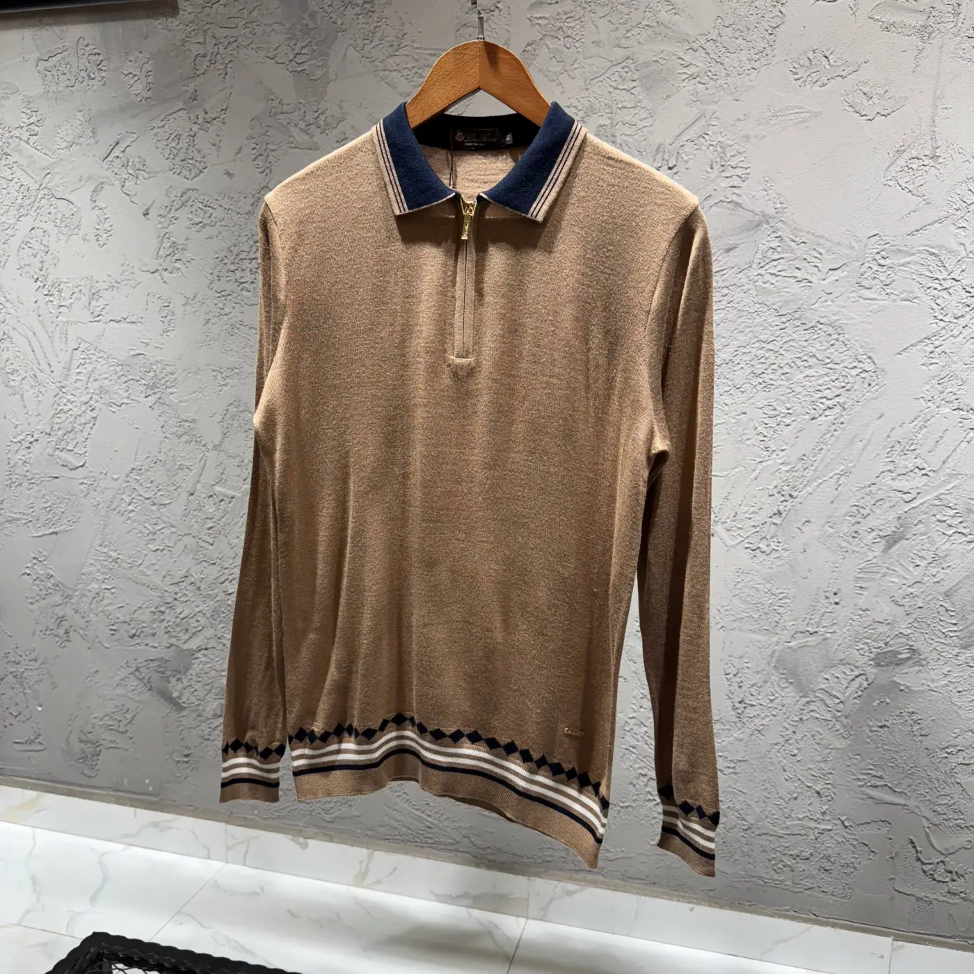 LORO PIANA Kahverengi Polo Yaka Kazak