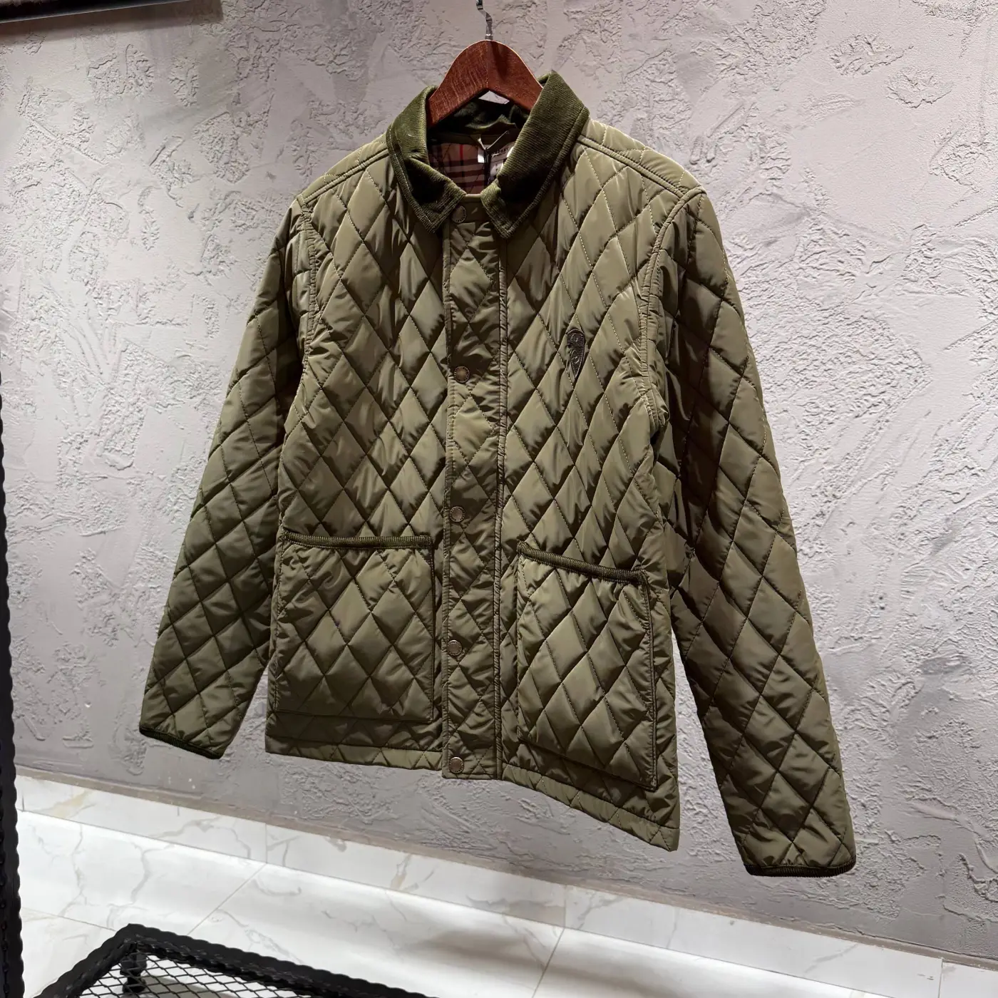 BURERRY Desenli Yeşil Mont