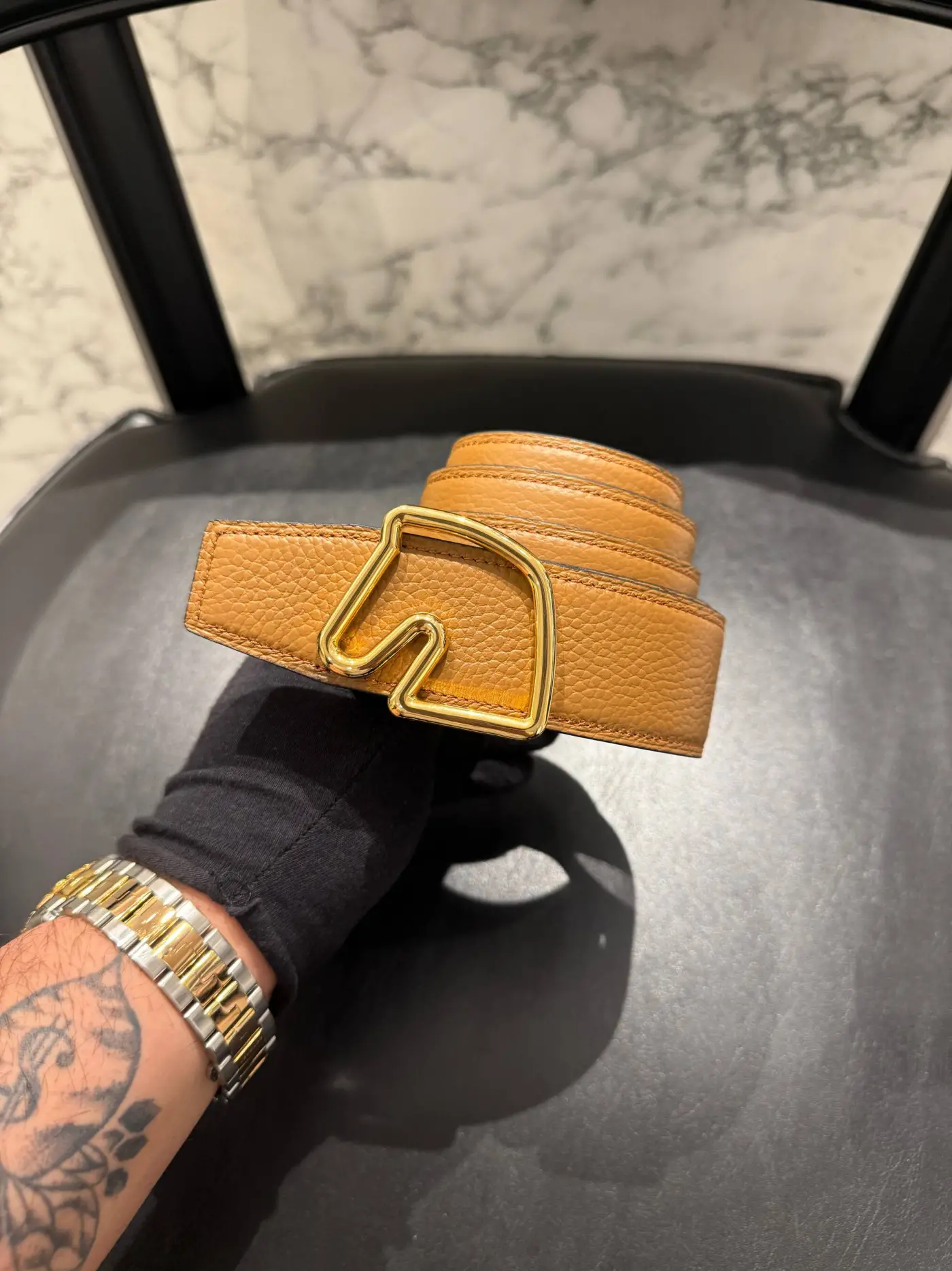 Hermes Kahverengi Deri Kemer