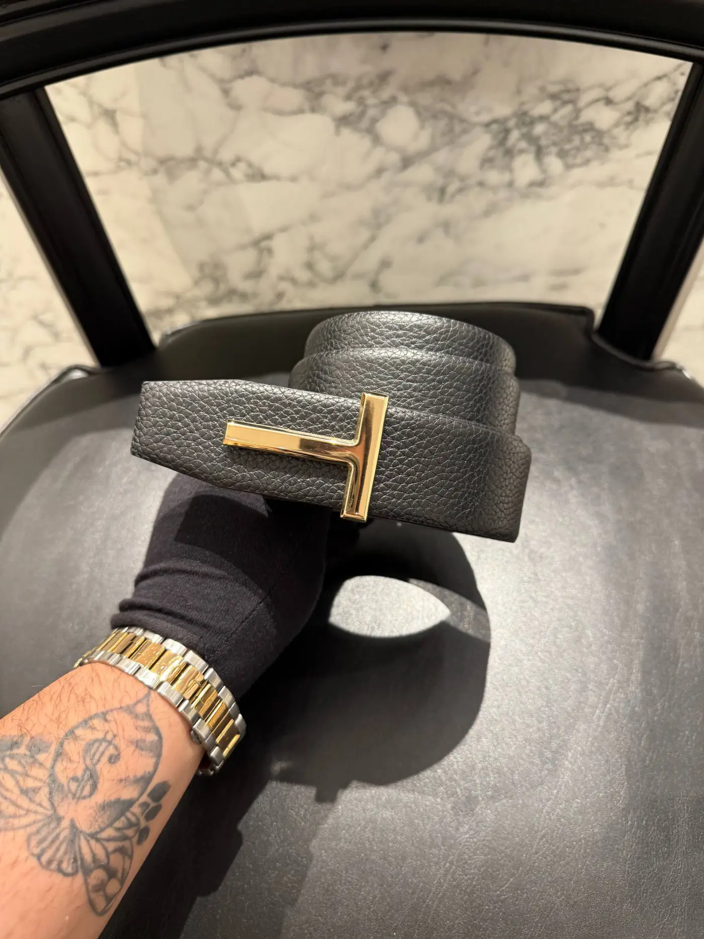 TOMFORD Gold Toka Deri Kemer