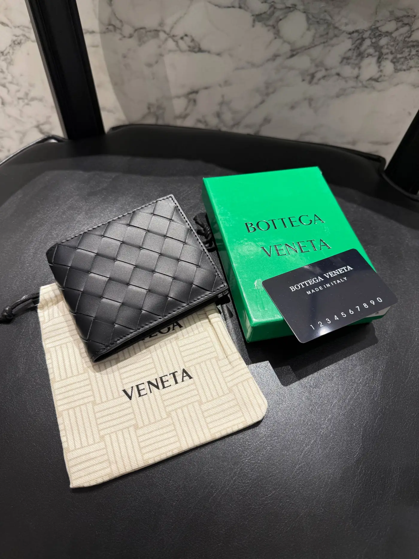 Bottega Siyah Örme Cüzdan