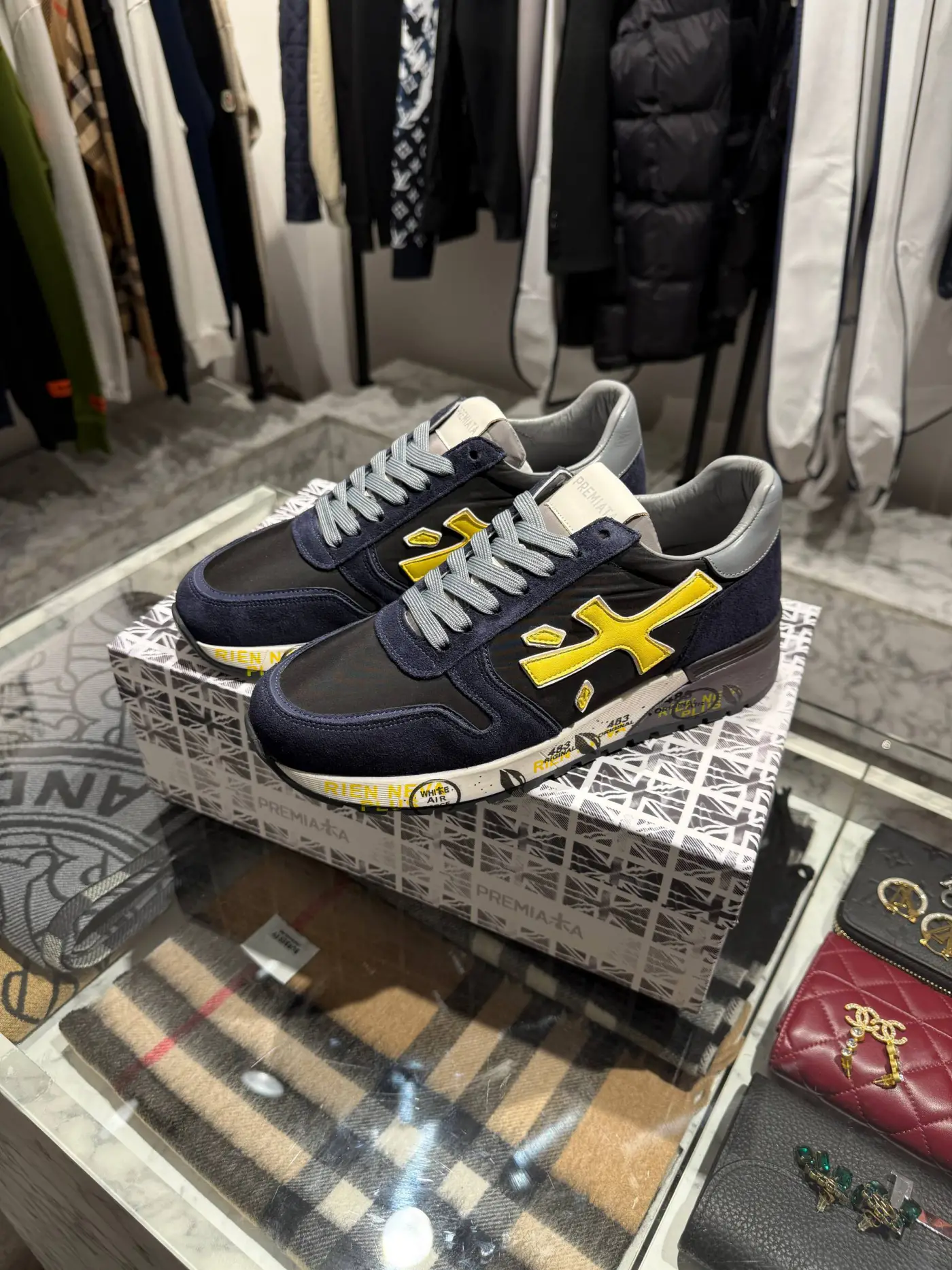 Premiata Sarı Detaylı Deri