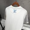 LOUIS VUITTON Beyaz Mavi Nakış Tişört